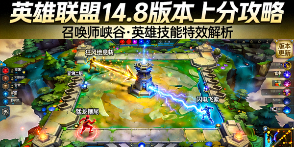 英雄联盟14.8版本上分攻略封面图 - 召唤师峡谷与英雄技能特效